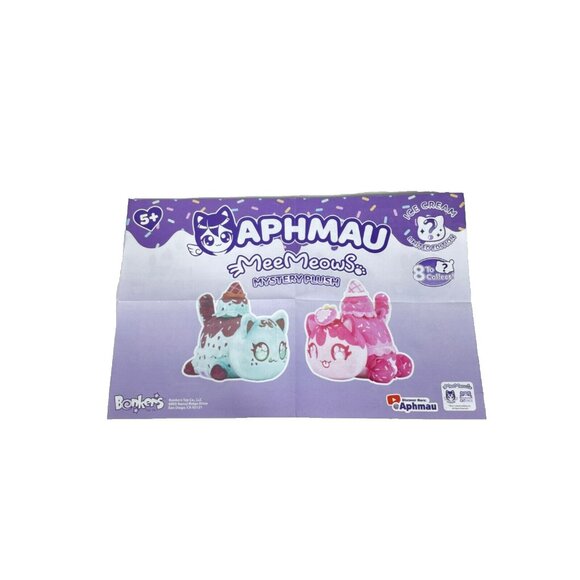 Aphmau MeeMeows COOKIES & CREME Cat 6" Plush Ice Cream Limited Edition - Picture 11 of 16